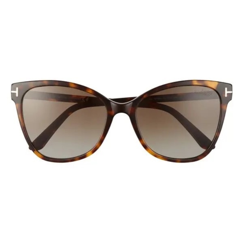 TOM FORD Ani Havana Tortoise Brown Cateye Sunglasses + Velvet TF Case & Box